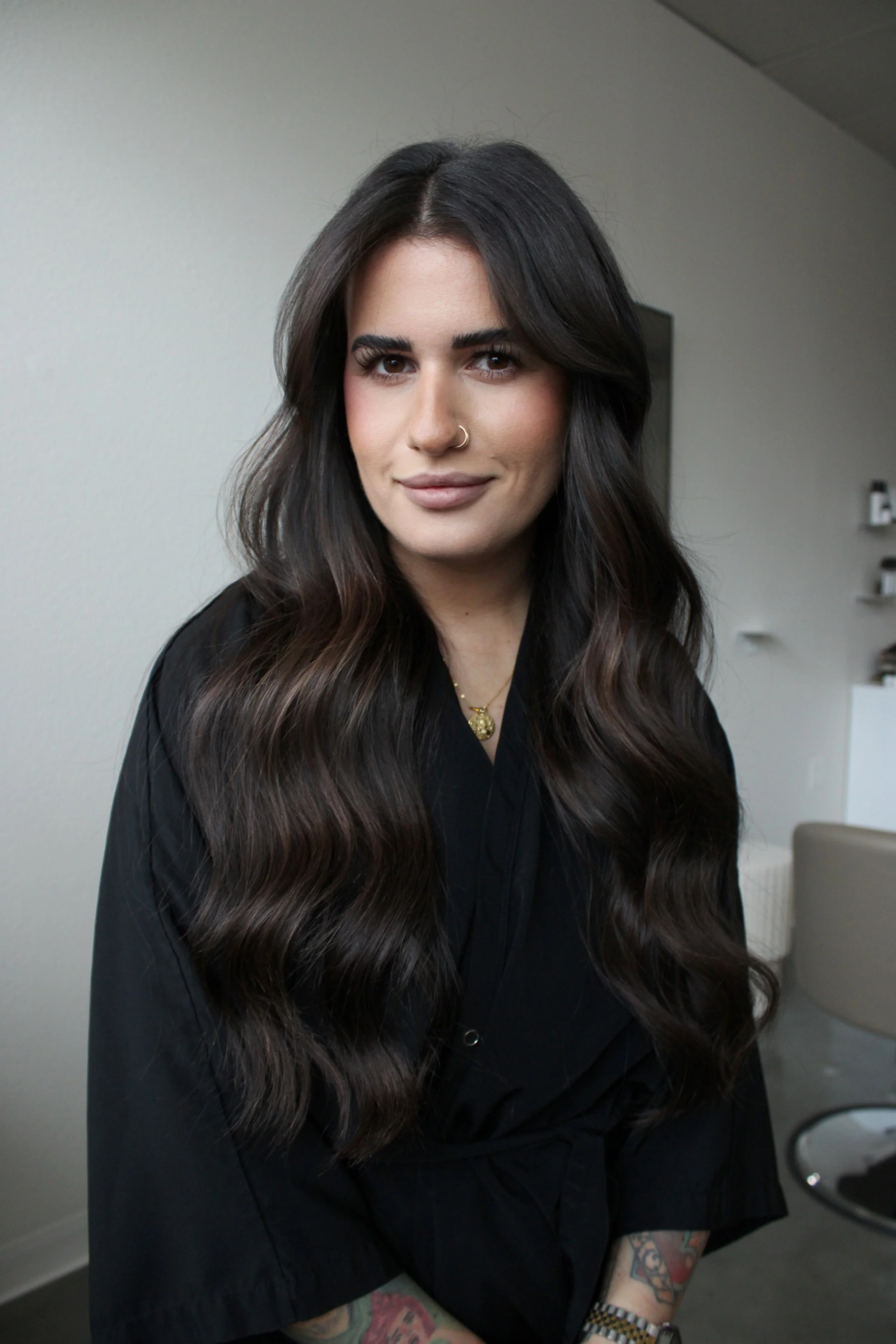 Custom color-matched hand-tied extensions for fine, thinning hair in West Linn