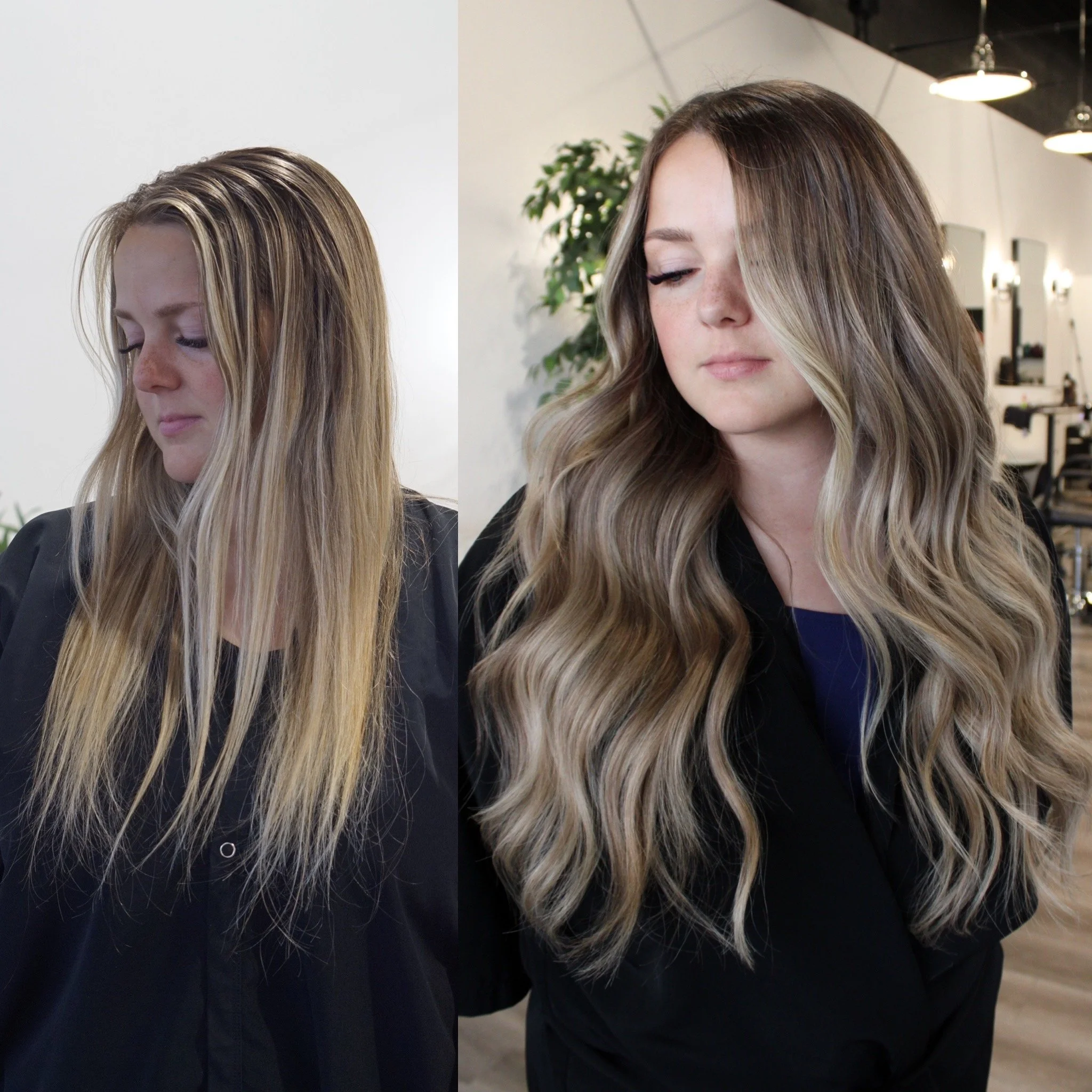 See the stunning before and after transformation with hair extensions at Elle Society Salon. Our expert stylists create voluminous, natural-looking extensions that blend seamlessly with your hair. Discover the perfect hair loss solution and achieve y
