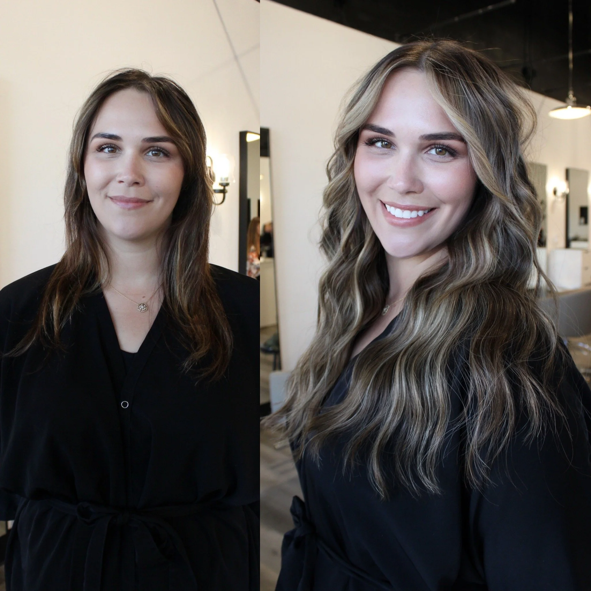 Custom color-matched hand-tied extensions for fine hair clients