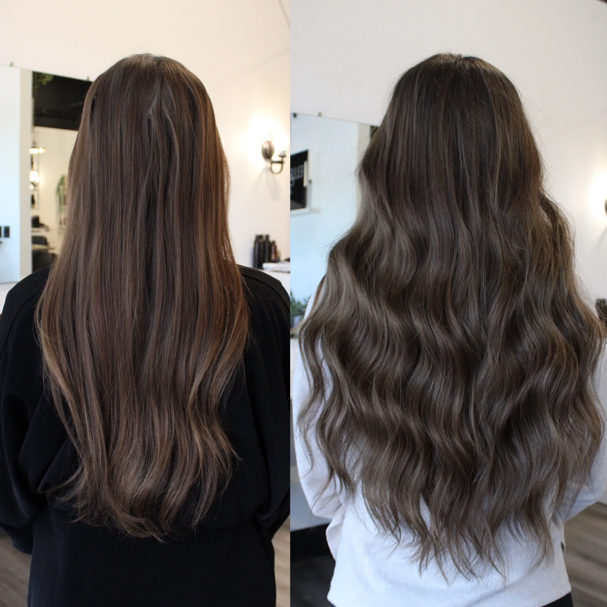 See the stunning before and after transformation with hair extensions at Elle Society Salon. Our expert stylists create voluminous, natural-looking extensions that blend seamlessly with your hair. Discover the perfect hair loss solution and achieve y