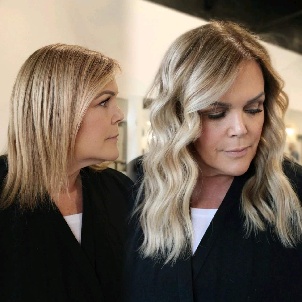 See the stunning before and after transformation with hair extensions at Elle Society Salon. Our expert stylists create voluminous, natural-looking extensions that blend seamlessly with your hair. Discover the perfect hair loss solution and achieve y