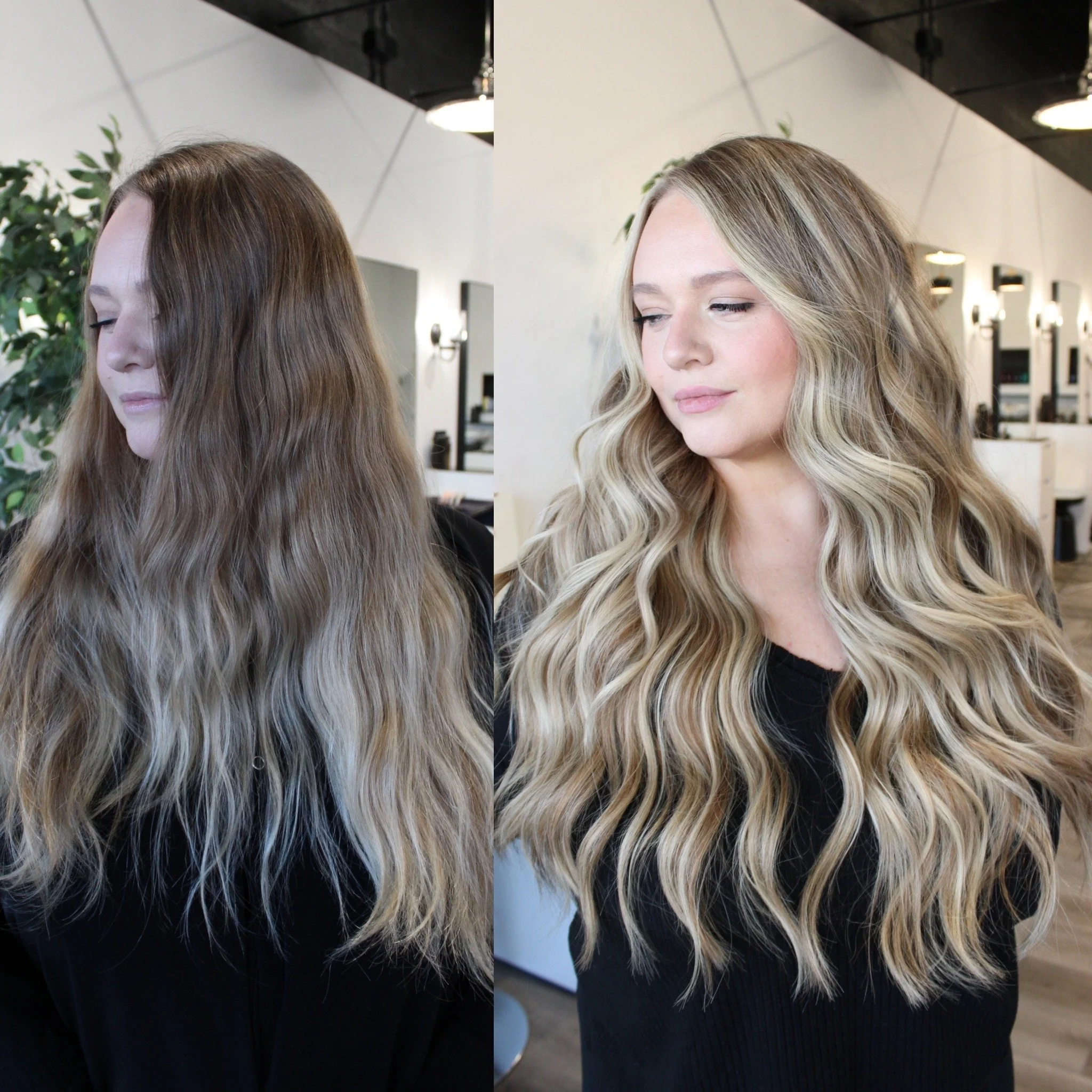See the stunning before and after transformation with hair extensions at Elle Society Salon. Our expert stylists create voluminous, natural-looking extensions that blend seamlessly with your hair. Discover the perfect hair loss solution and achieve y