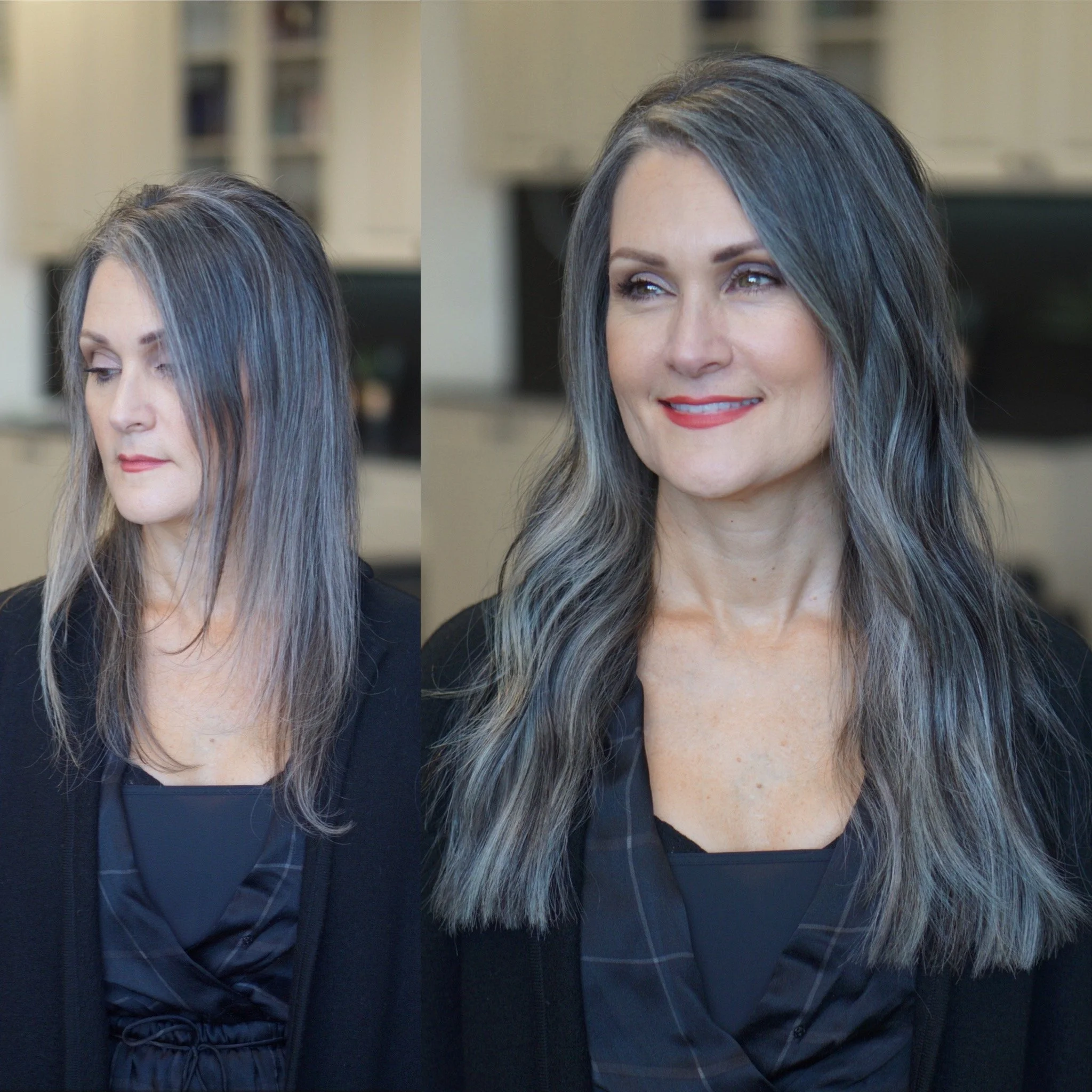 See the stunning before and after transformation with hair extensions at Elle Society Salon. Our expert stylists create voluminous, natural-looking extensions that blend seamlessly with your hair. Discover the perfect hair loss solution and achieve y