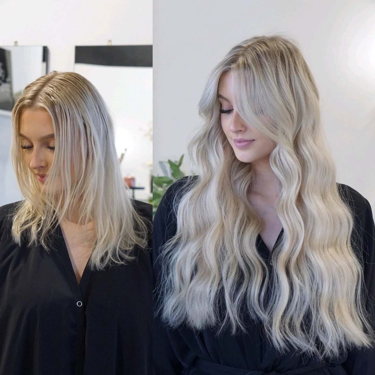 See the stunning before and after transformation with hair extensions at Elle Society Salon. Our expert stylists create voluminous, natural-looking extensions that blend seamlessly with your hair. Discover the perfect hair loss solution and achieve y