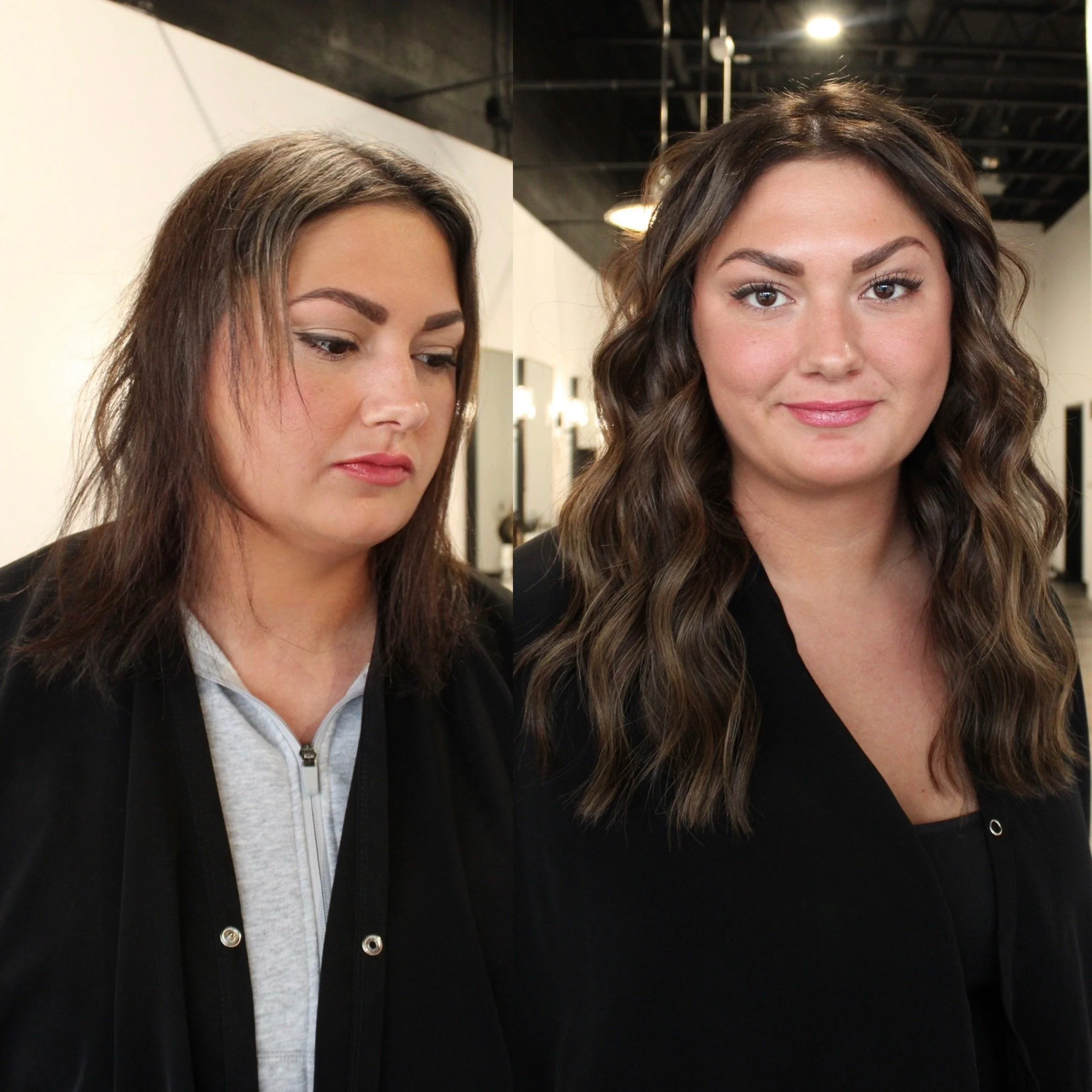 See the stunning before and after transformation with hair extensions at Elle Society Salon. Our expert stylists create voluminous, natural-looking extensions that blend seamlessly with your hair. Discover the perfect hair loss solution and achieve y