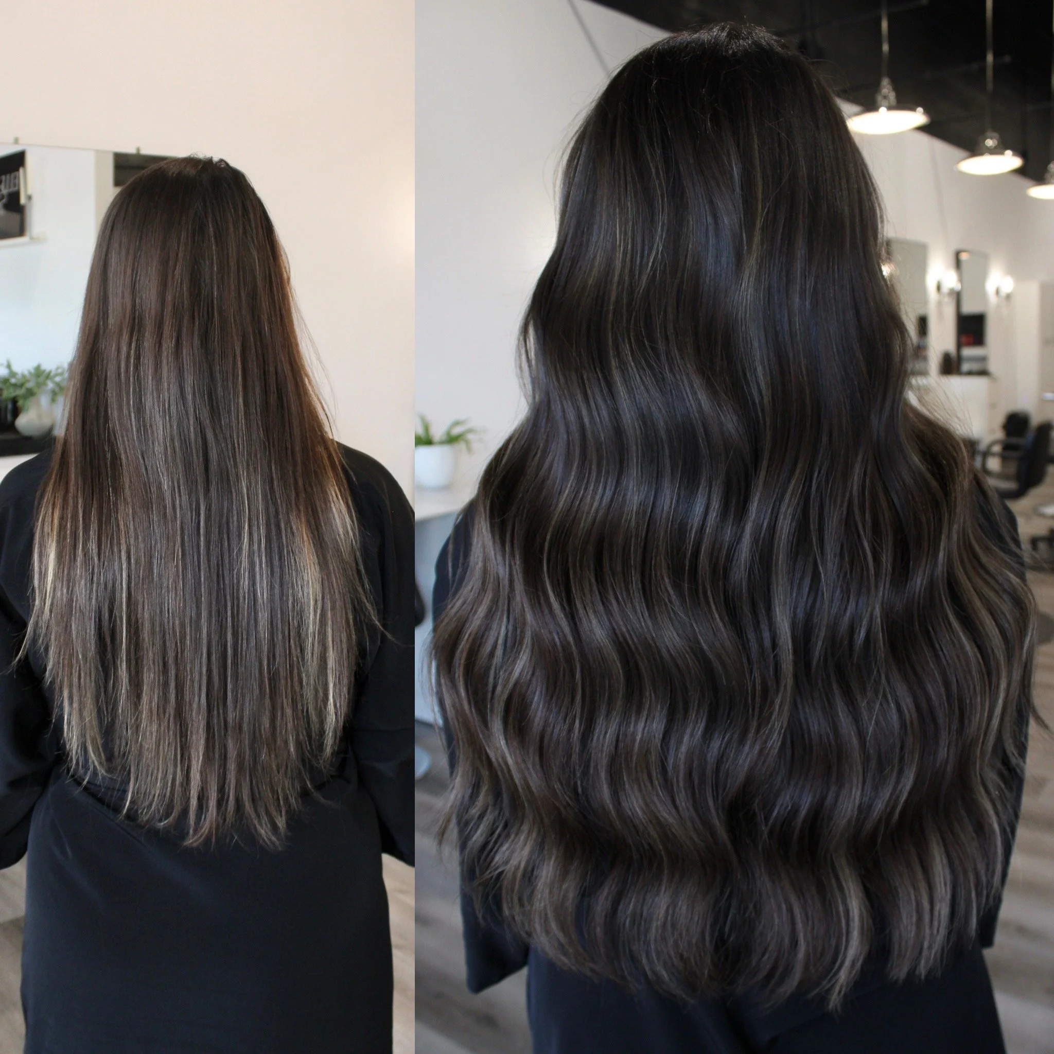 See the stunning before and after transformation with hair extensions at Elle Society Salon. Our expert stylists create voluminous, natural-looking extensions that blend seamlessly with your hair. Discover the perfect hair loss solution and achieve y