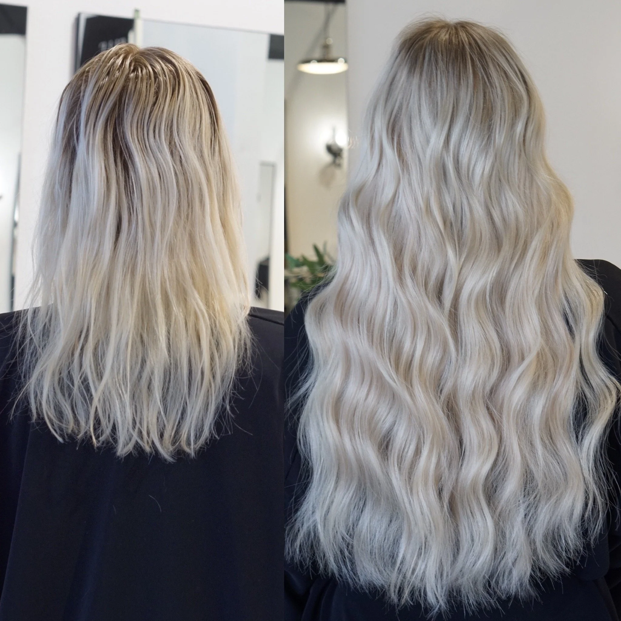 See the stunning before and after transformation with hair extensions at Elle Society Salon. Our expert stylists create voluminous, natural-looking extensions that blend seamlessly with your hair. Discover the perfect hair loss solution and achieve y
