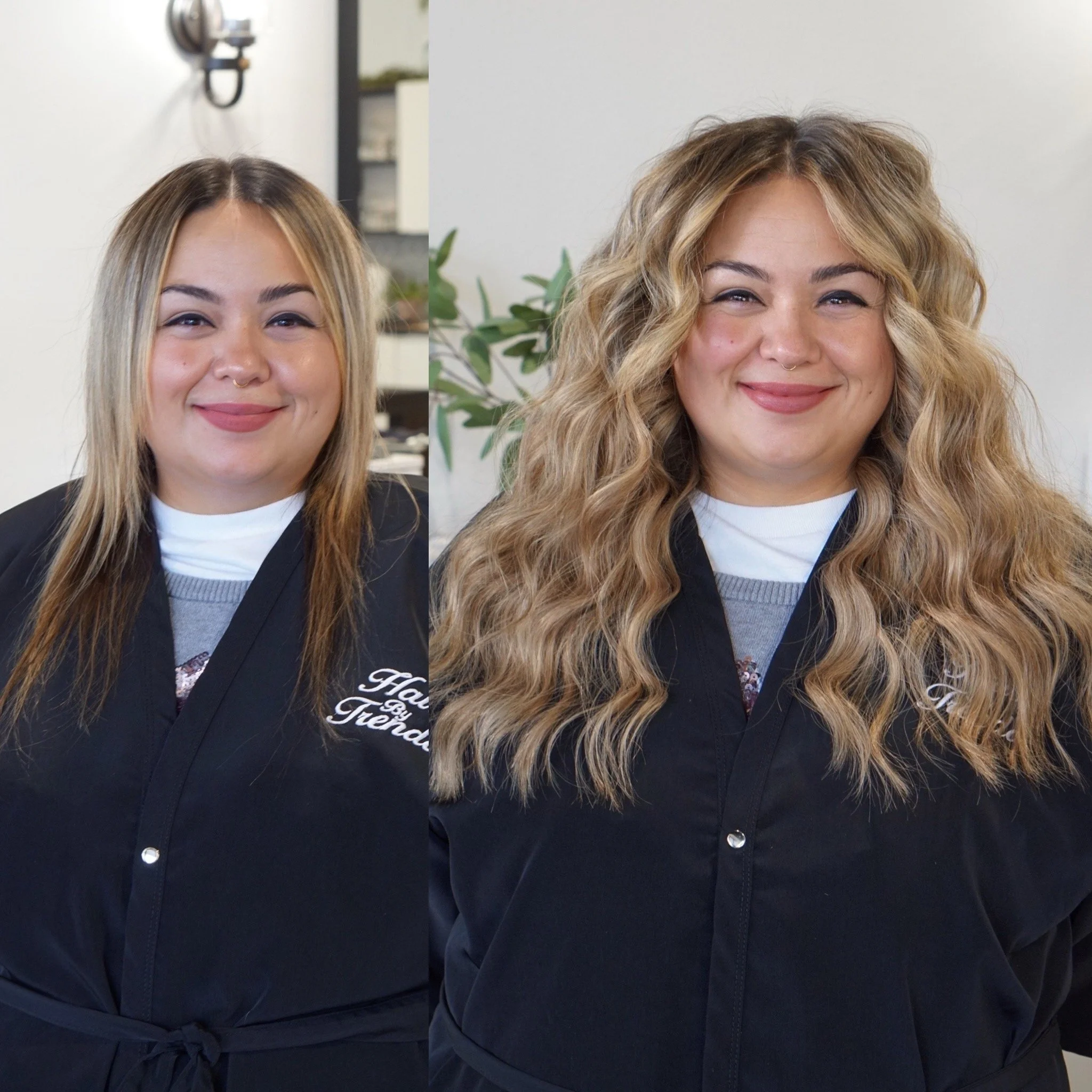 See the stunning before and after transformation with hair extensions at Elle Society Salon. Our expert stylists create voluminous, natural-looking extensions that blend seamlessly with your hair. Discover the perfect hair loss solution and achieve y