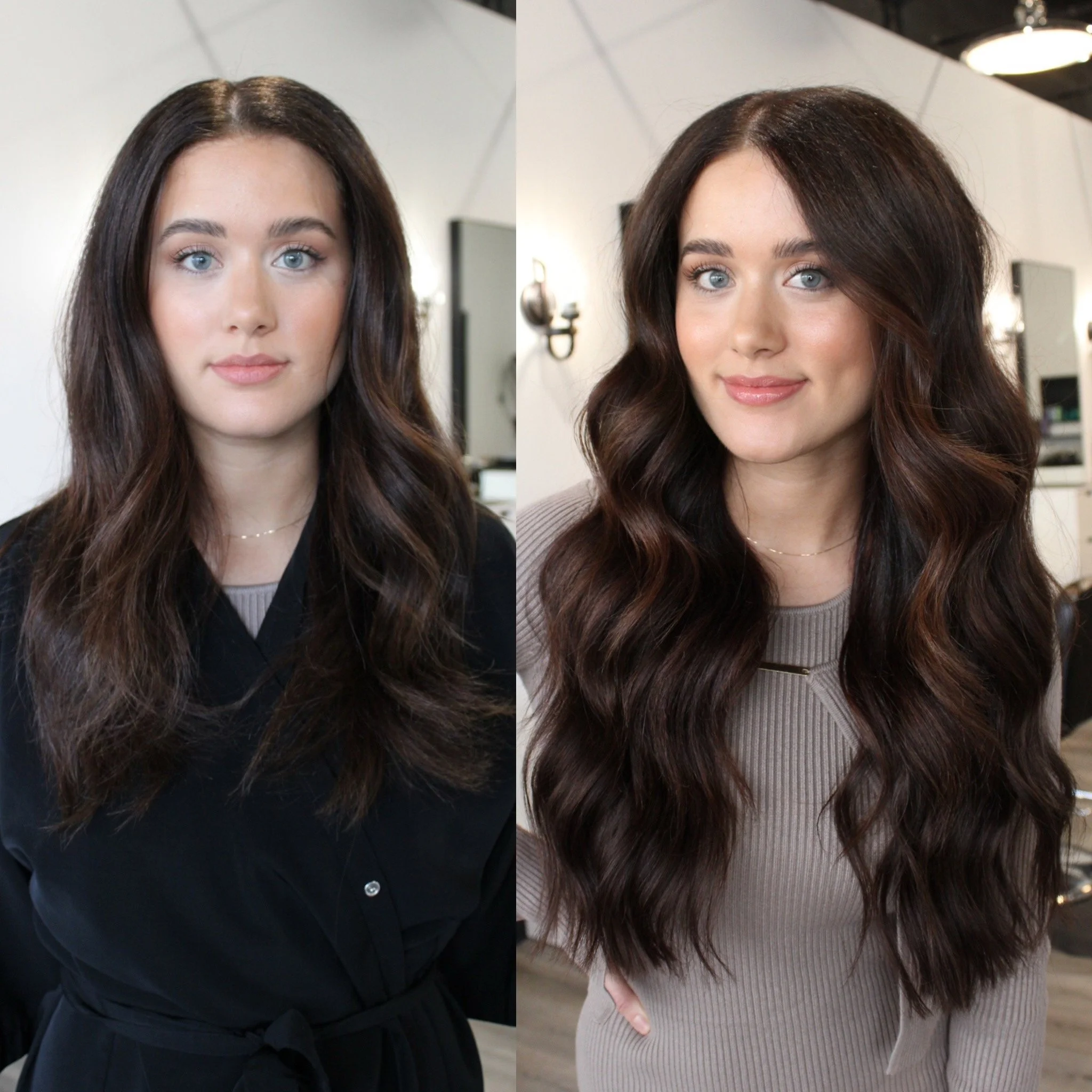 See the stunning before and after transformation with hair extensions at Elle Society Salon. Our expert stylists create voluminous, natural-looking extensions that blend seamlessly with your hair. Discover the perfect hair loss solution and achieve y