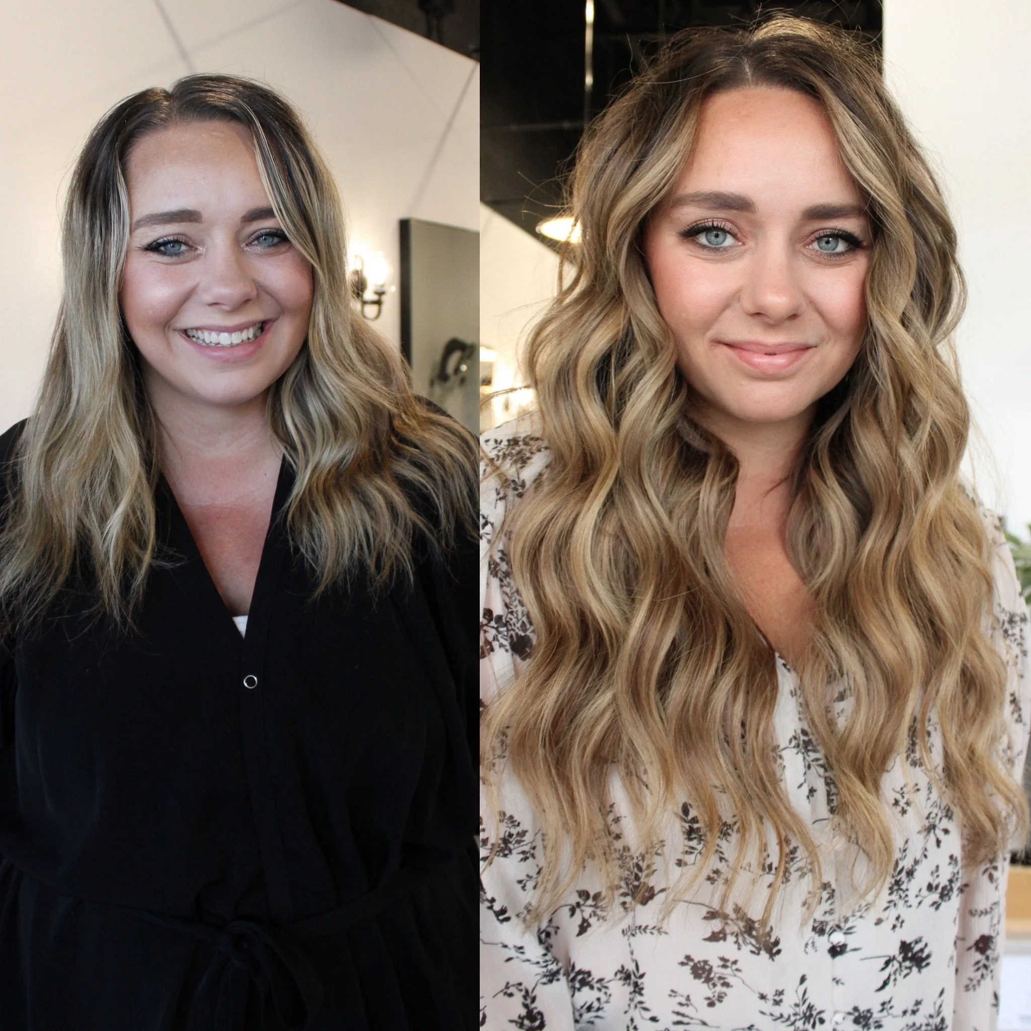 See the stunning before and after transformation with hair extensions at Elle Society Salon. Our expert stylists create voluminous, natural-looking extensions that blend seamlessly with your hair. Discover the perfect hair loss solution and achieve y