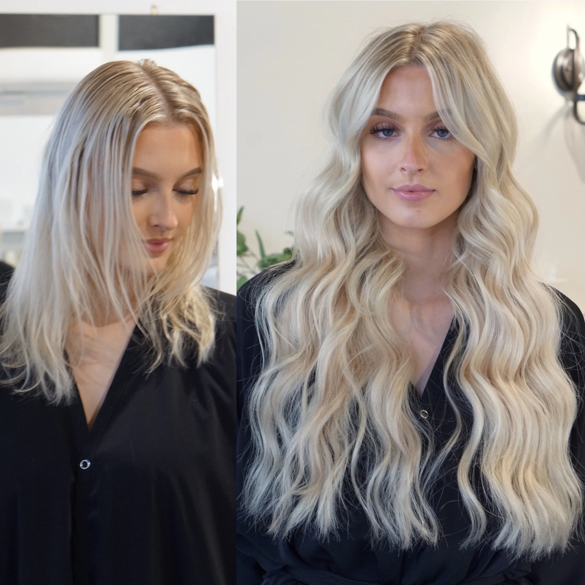 See the stunning before and after transformation with hair extensions at Elle Society Salon. Our expert stylists create voluminous, natural-looking extensions that blend seamlessly with your hair. Discover the perfect hair loss solution and achieve y
