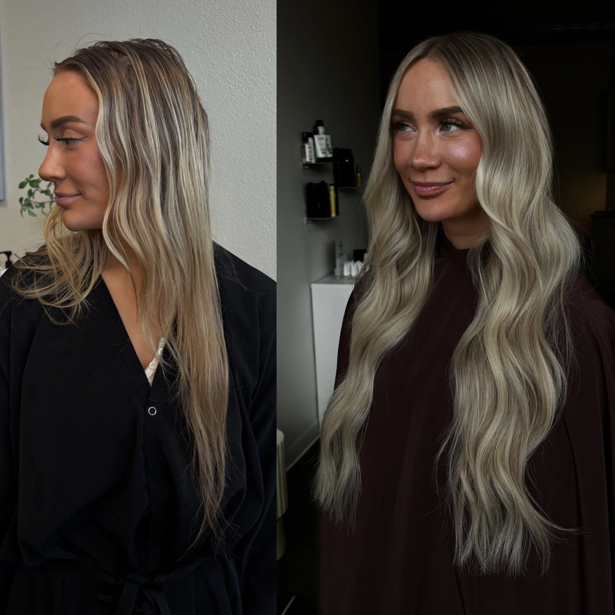 Natural-looking blonde extensions for volume and length near Portland, OR