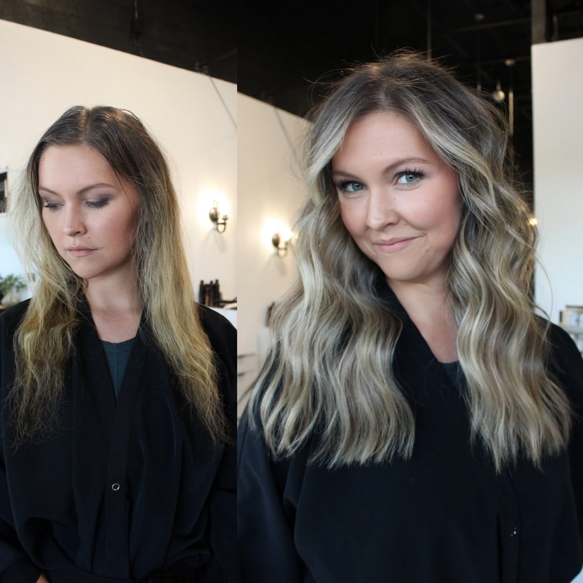 See the stunning before and after transformation with hair extensions at Elle Society Salon. Our expert stylists create voluminous, natural-looking extensions that blend seamlessly with your hair. Discover the perfect hair loss solution and achieve y