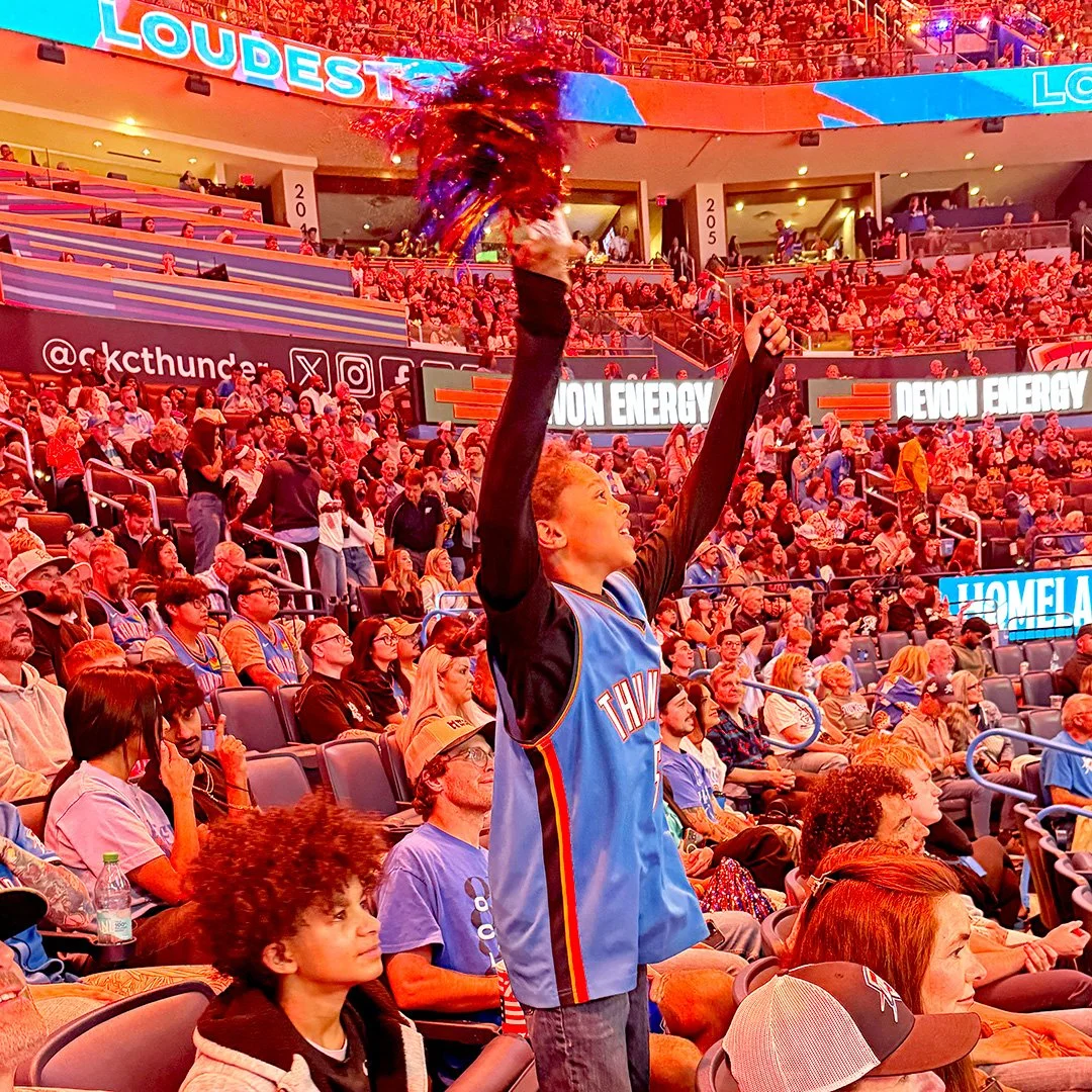 Child enjoying OKC Thunder Game in Oklahoma City, SGA Foundation