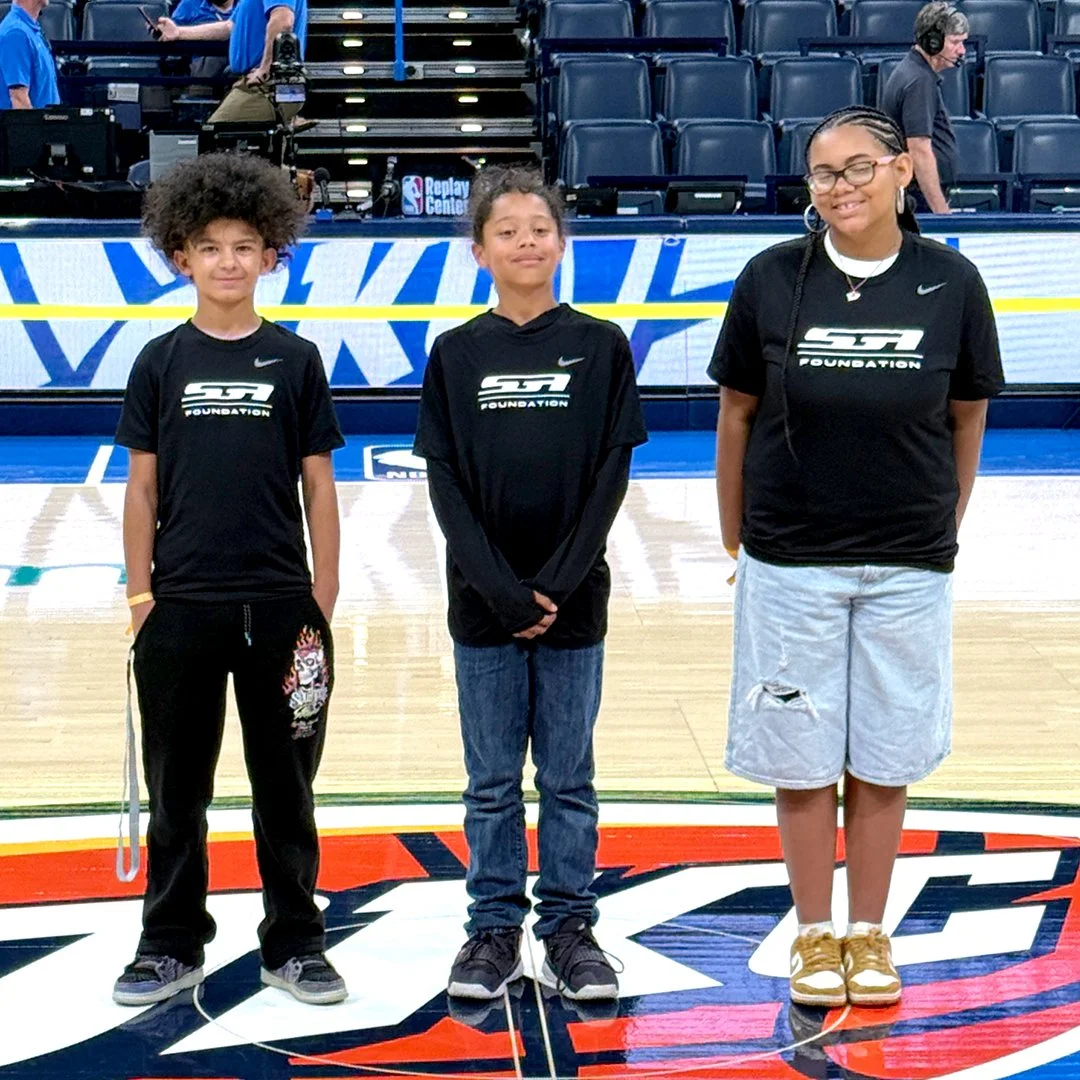 Children enjoying time on the Oklahoma City Thunder Basketball Court, SGA Foundation