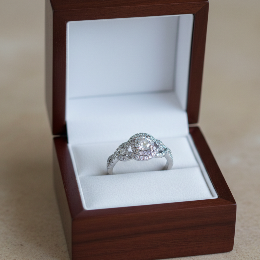 Ashlyn Natural Diamons 0.5ct engagement ring in ring box