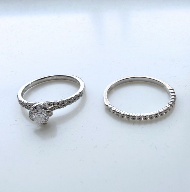 0.5ct Round Natural Diamond Engagement Ring in 18K White Gold Setting | Angela
