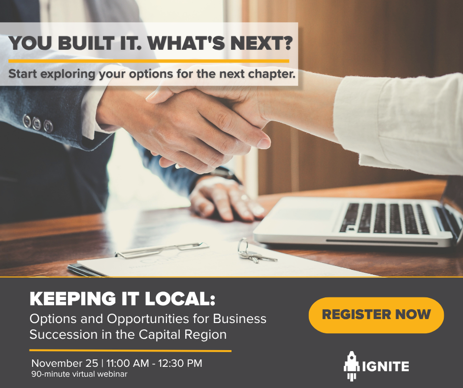 Keeping It Local: Options and Opportunities for Business Succession in the Capital Region