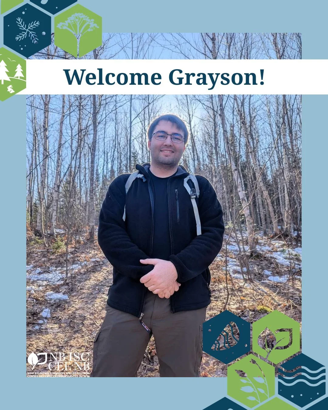👏We've got news we'd like to share! Introducing our 2026 summer Environmental Techincian, Grayson!

Grayson is from St. Stephen New Brunswick and has been a life long enjoyer of the outdoors. In his free time he enjoys camping, hiking, and spending 