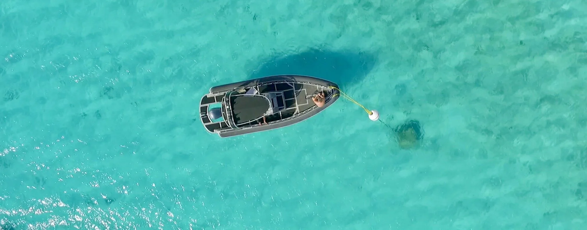 Boat in Caribbean sea