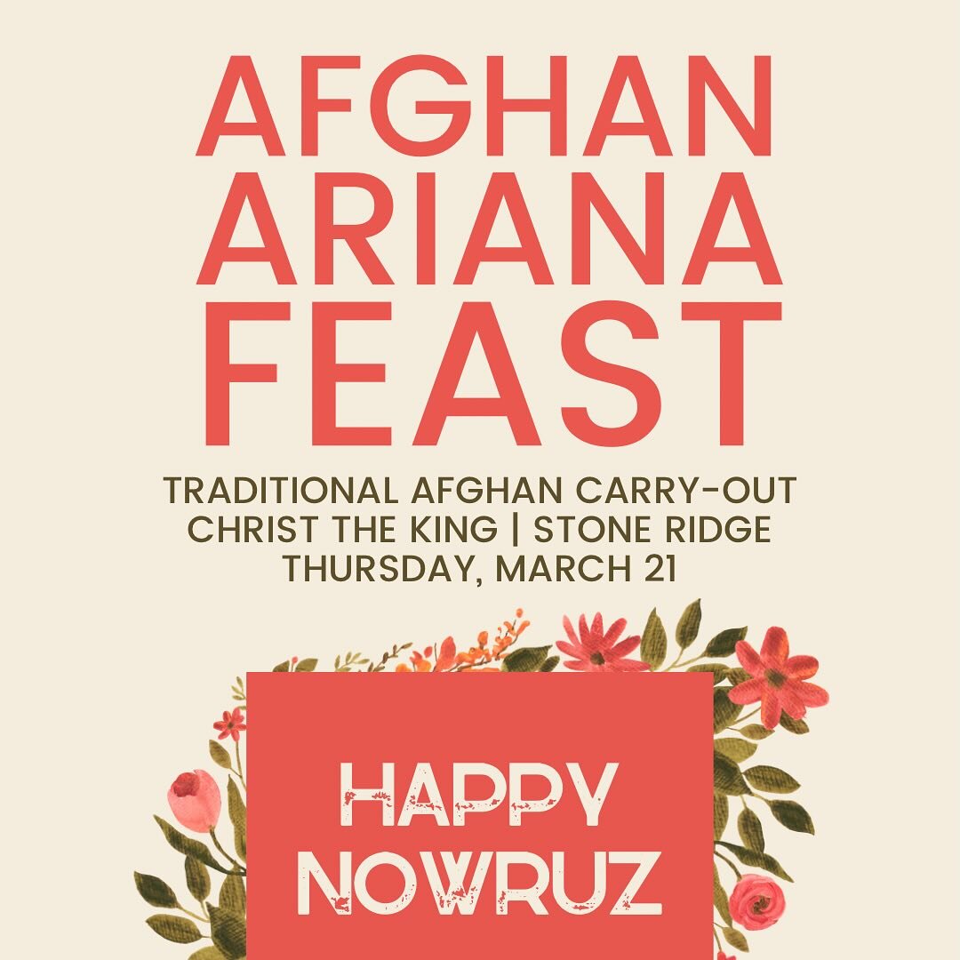 Join us at CTK this Thursday for our monthly Ariana Feast, with extra special goodies in celebration of Nowruz - Persian New Year and the spring equinox! Reserve meals on our website.