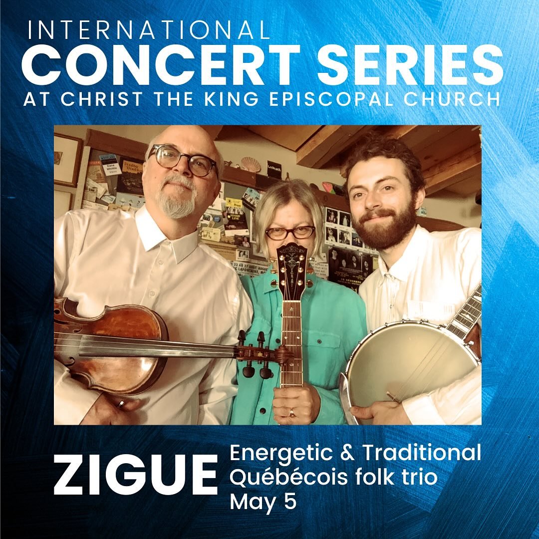 Join us on Sunday for our final concert of the spring season! We&rsquo;re delighted to welcome back Zigue from Quebec - they bring fabulous music and so much great energy! Community dinner after the show, tickets on our website.