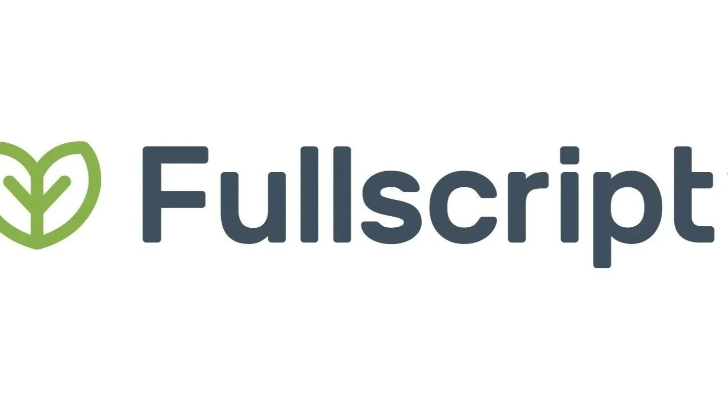 Fullscript logo with a green leaf icon and the word 'Fullscript' in dark gray text.