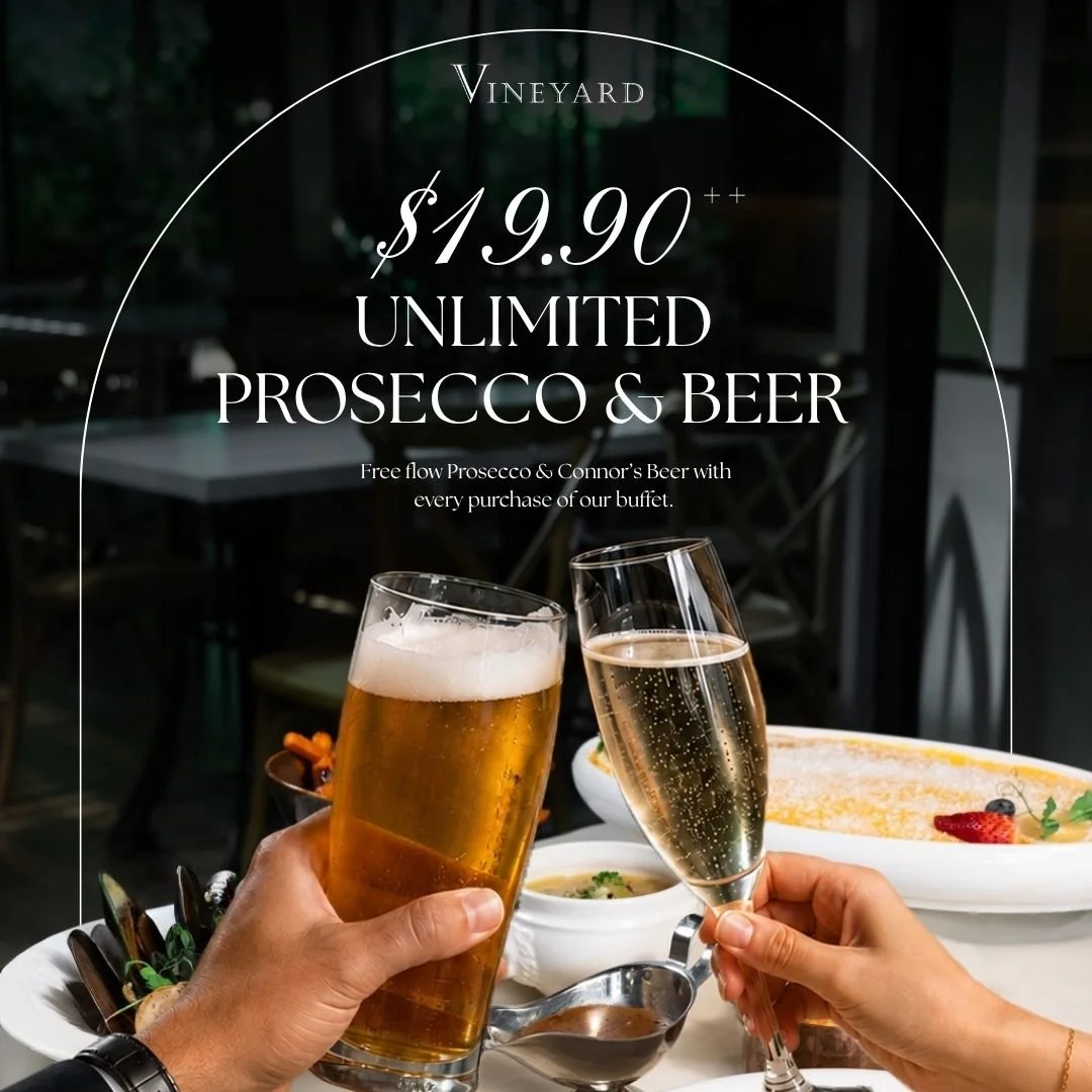 $19.90++ Unlimited Prosecco &amp; Beer