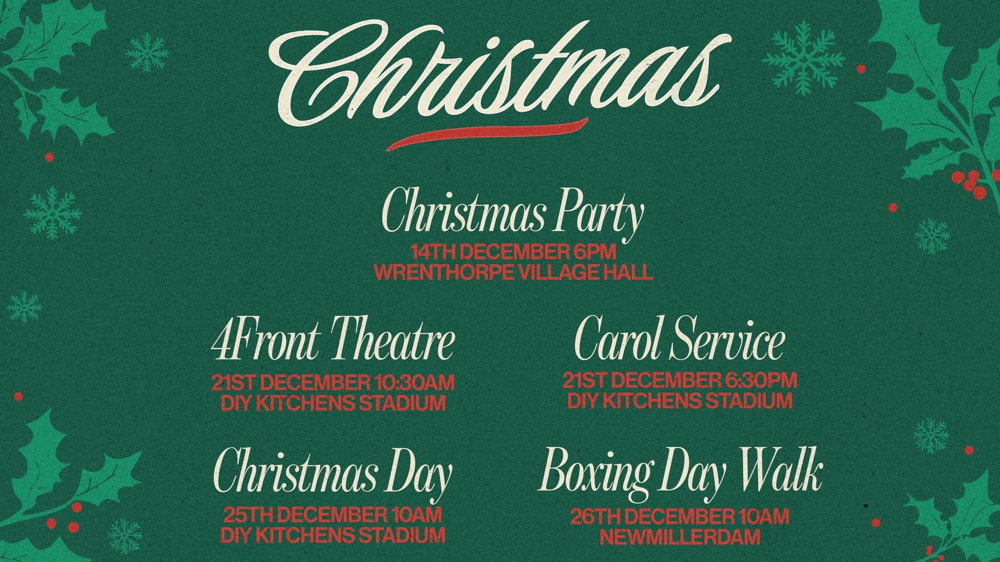 We are so excited for the Christmas season. Here are some dates to put in your diary for Christmas at The Well Church.
