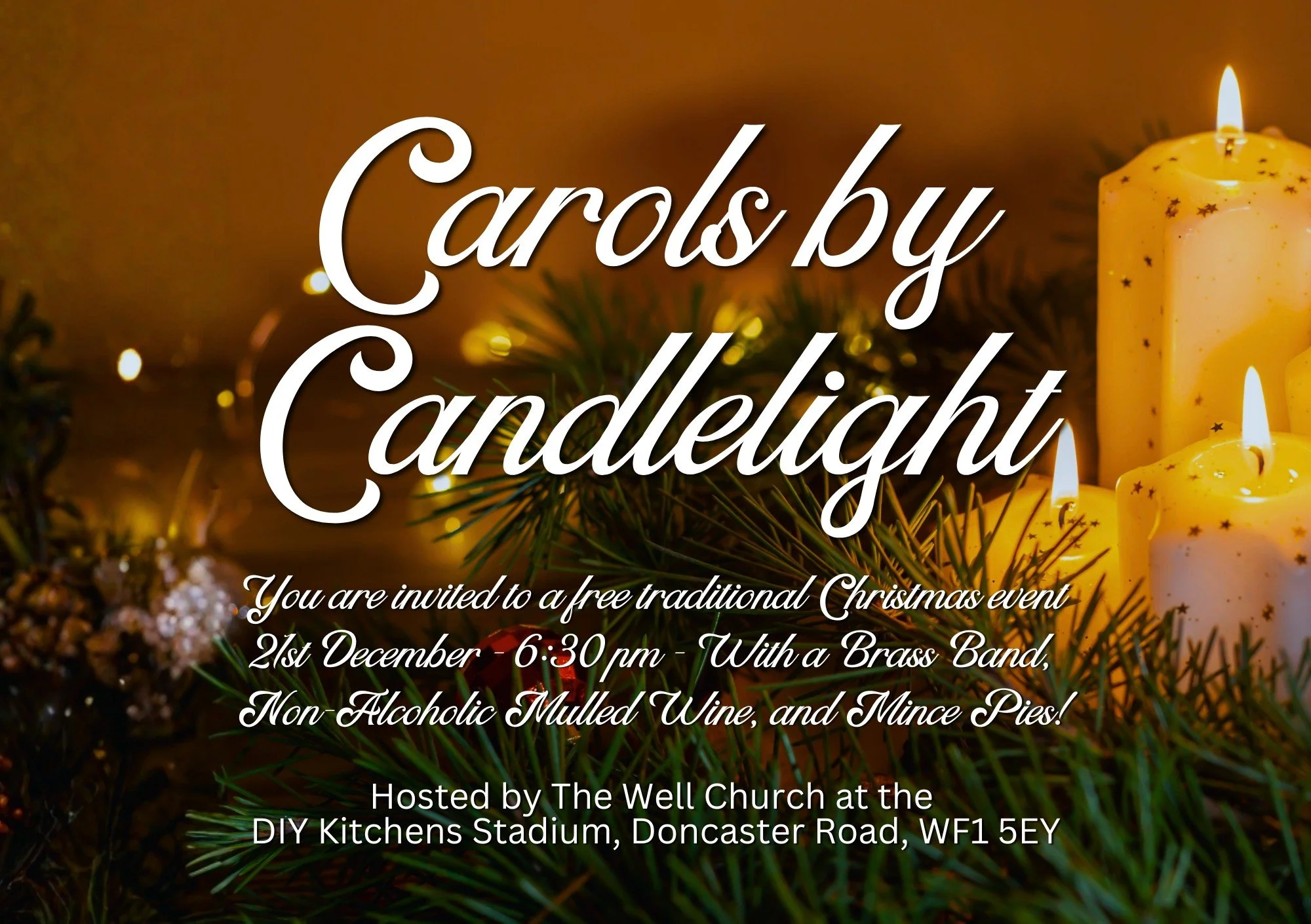Carols by Candlelight 🕯️✨
Come and share in a Christmas tradition &mdash; a classic, traditional carol service with candlelight, familiar hymns, and that unmistakable Christmas feeling.

Sunday 21st December | 6:30pm
📍 DIY Kitchens Stadium, Doncast
