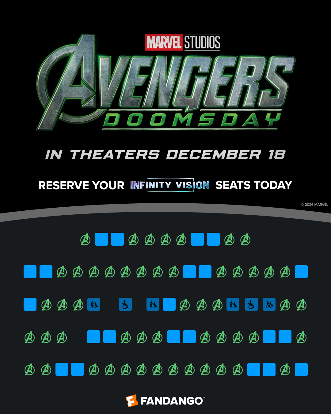 Ready to really start the countdown? The anticipation continues to build for Avengers with Doomsday locked in to premiere Friday, December 18 and now Fandango tickets hitting the market? Yup.  .png