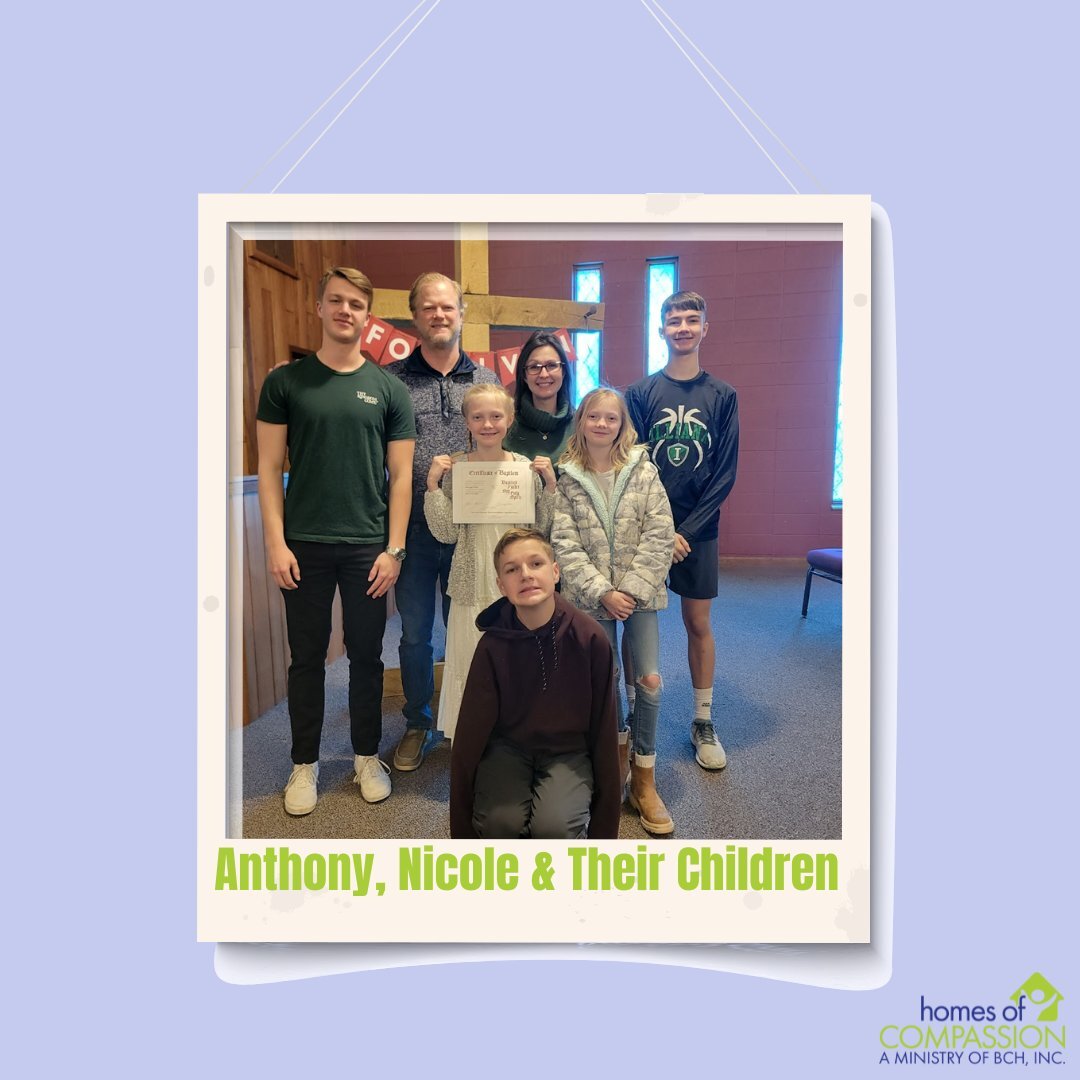 Meet One of Our Care Families! 

Nicole, Anthony, and their children love family time and spending time outdoors. If they are not at home, you can find them at their lake house or camping. They became a Care Family for Homes of Compassion in November