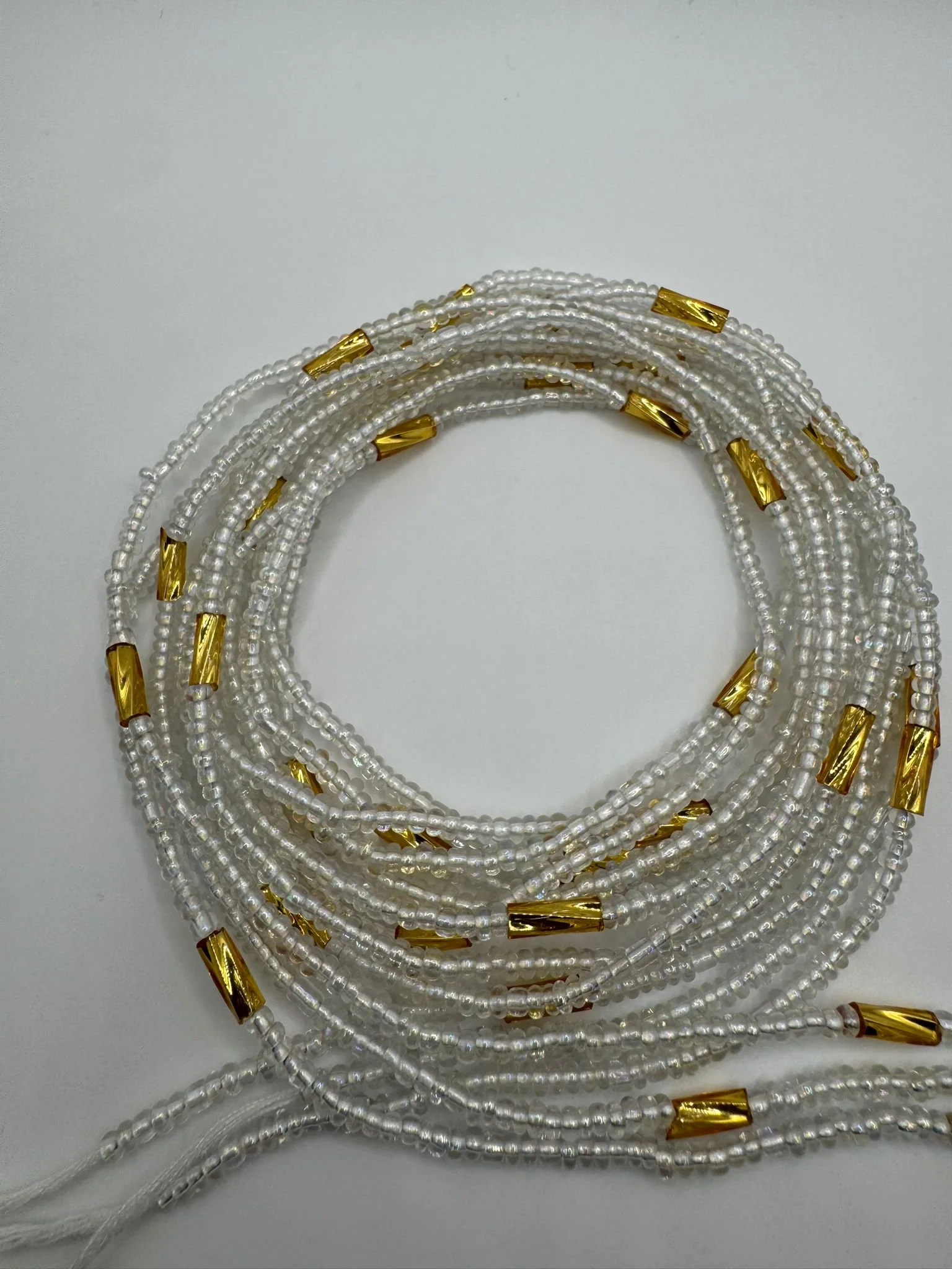 Stardust and Gold Twisted Bugle Waist Beads.jpg