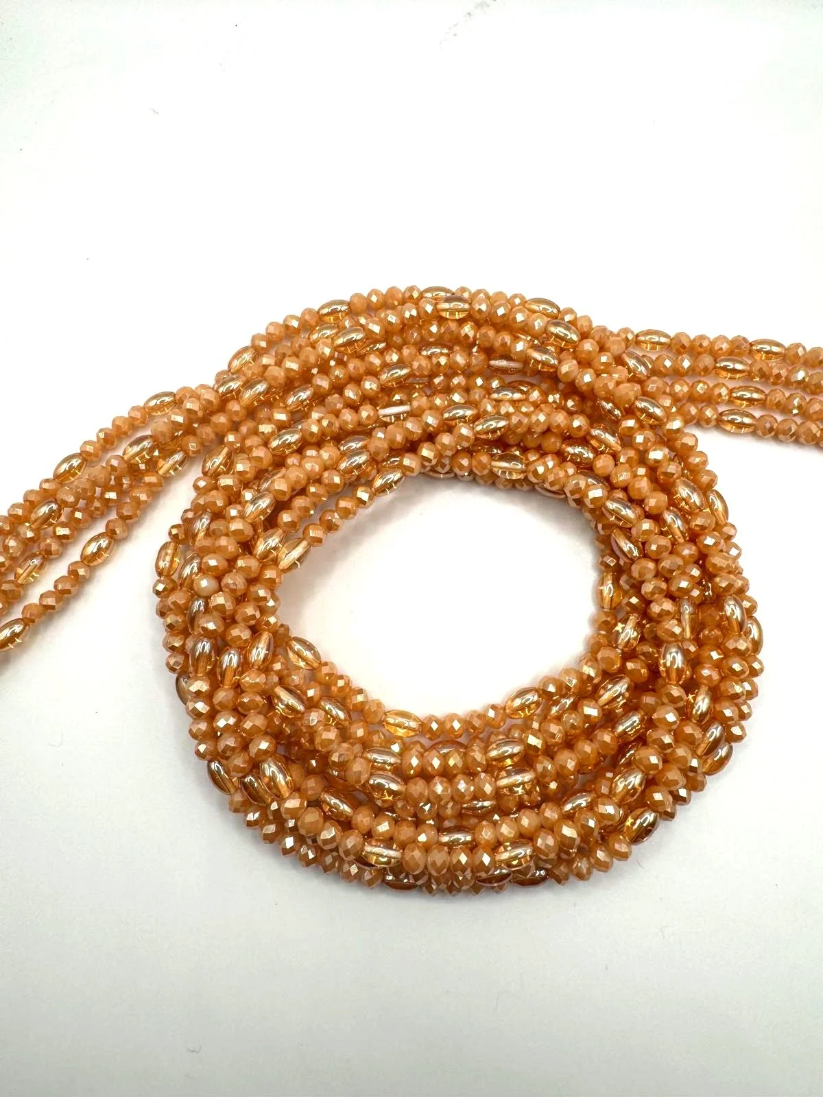 Butterscotch Iris Waist Beads