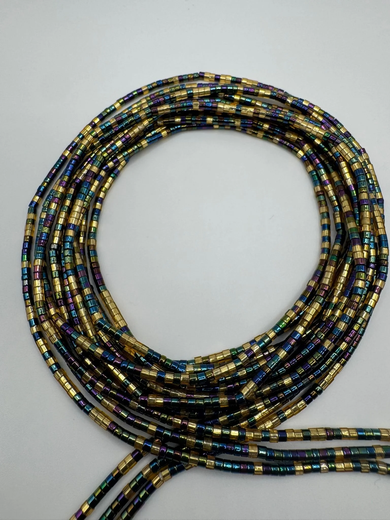 Metallic Gold Mix Cylinder Waist Beads .jpg