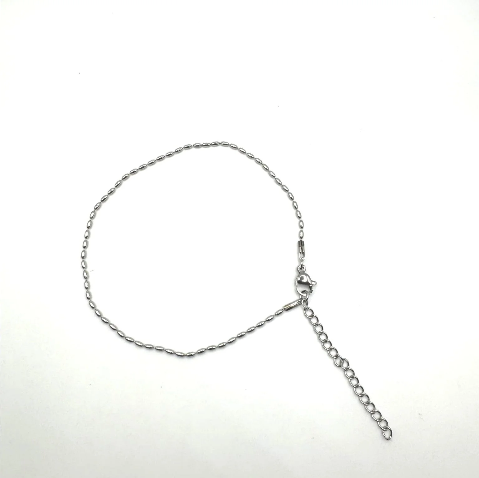 Silver Rice Link Anklet -.jpg