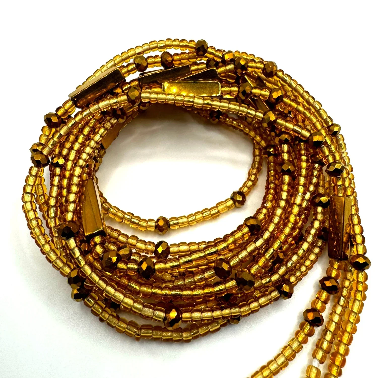 Ghana Waist Beads - Gold Bar 2.0 - Waist Beads UK.webp