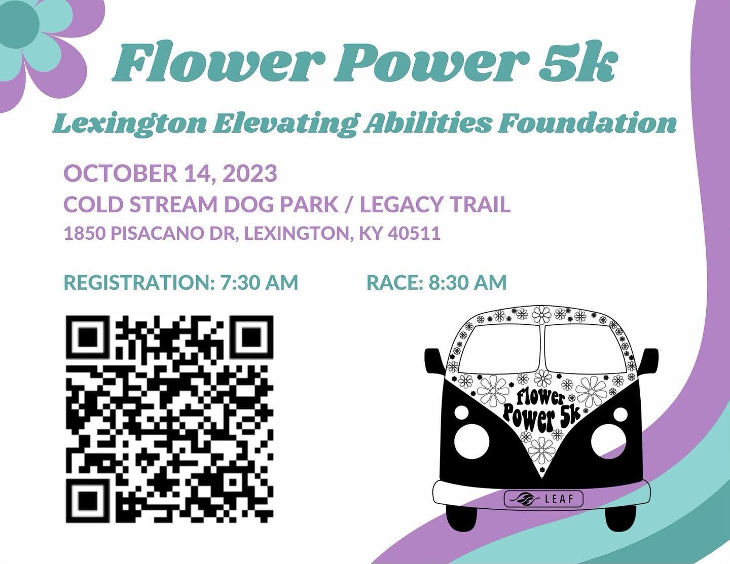 Tomorrow is the big day! Follow the link below to sign up or use a phone to follow the QR code! 

Let&rsquo;s run to help Kentucky&rsquo;s kids! 

We hope to see you bright and early!! 🏃🏽&zwj;♀️

https://runsignup.com/Race/KY/Lexington/FlowerPower5