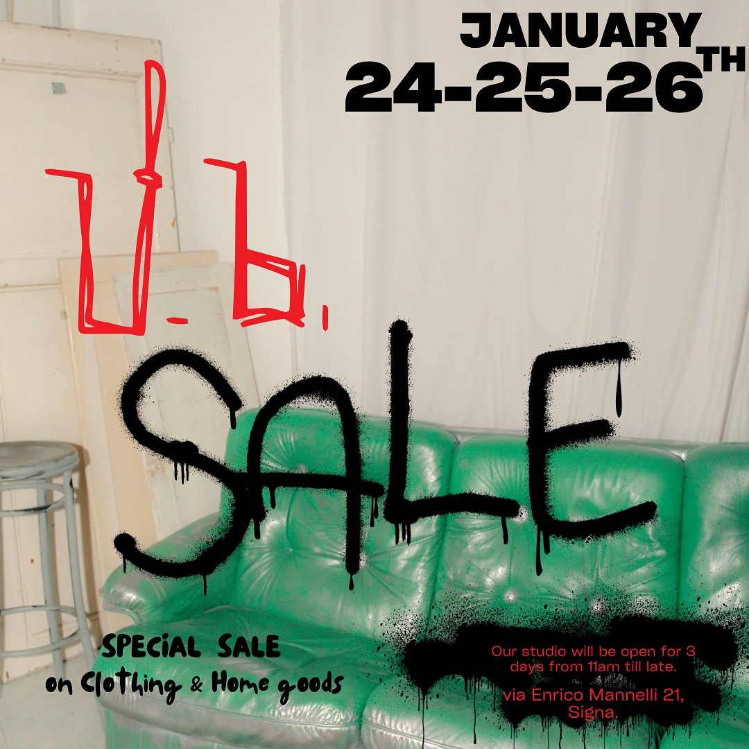 U.b. SALE 🧪🦠🩹🪩
@u.b.london studio will be open for 3 days 
from 11am till late 
+ Last Days @______george______  music 🎧 
.
Our selection will include U.b.&rsquo;s previous collection, repaired furniture, and home goods.🪞🎀🪑🪡🧶
Everyone is we