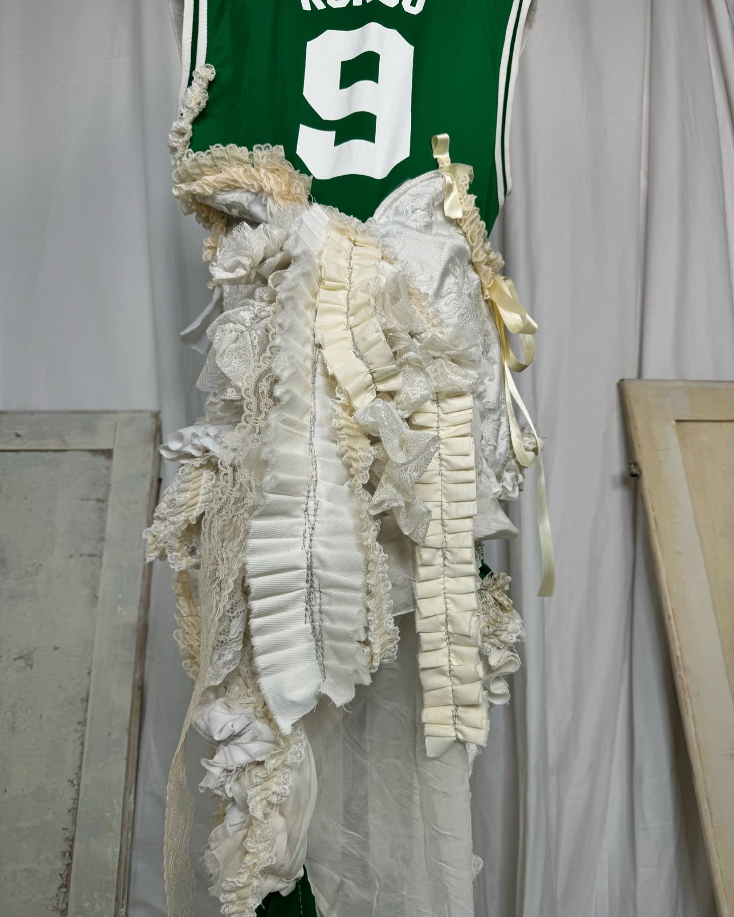 Boston Celtics Dress mixed with secondhand Bride dresses💭☁️💬🦠🧪✅