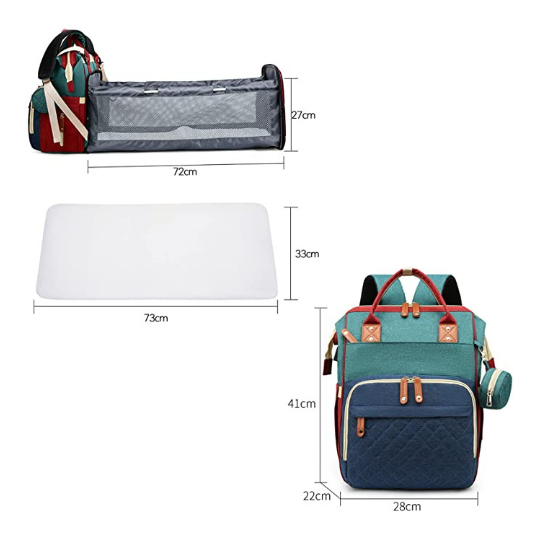 Zaino Fasciatoio Per Genitori Rainsmore - Multifunzione, Grande Capacità, 20 Tasche, Impermeabile, Nero