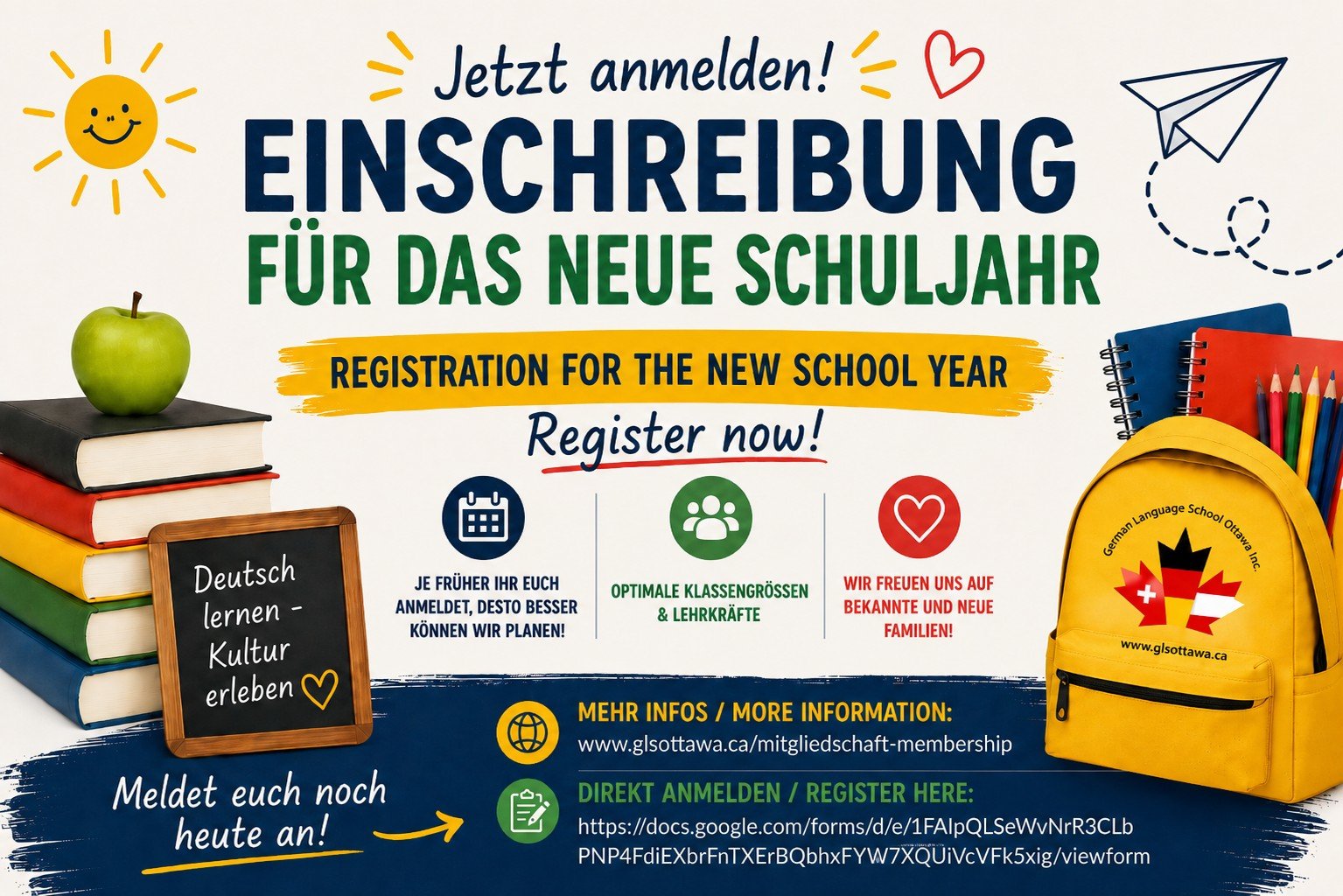 Die Sommerferien neigen sich langsam dem Ende zu!
___________________________

Summer break is slowly but surely coming to an end!

https://www.glsottawa.ca/mitgliedschaft-membership