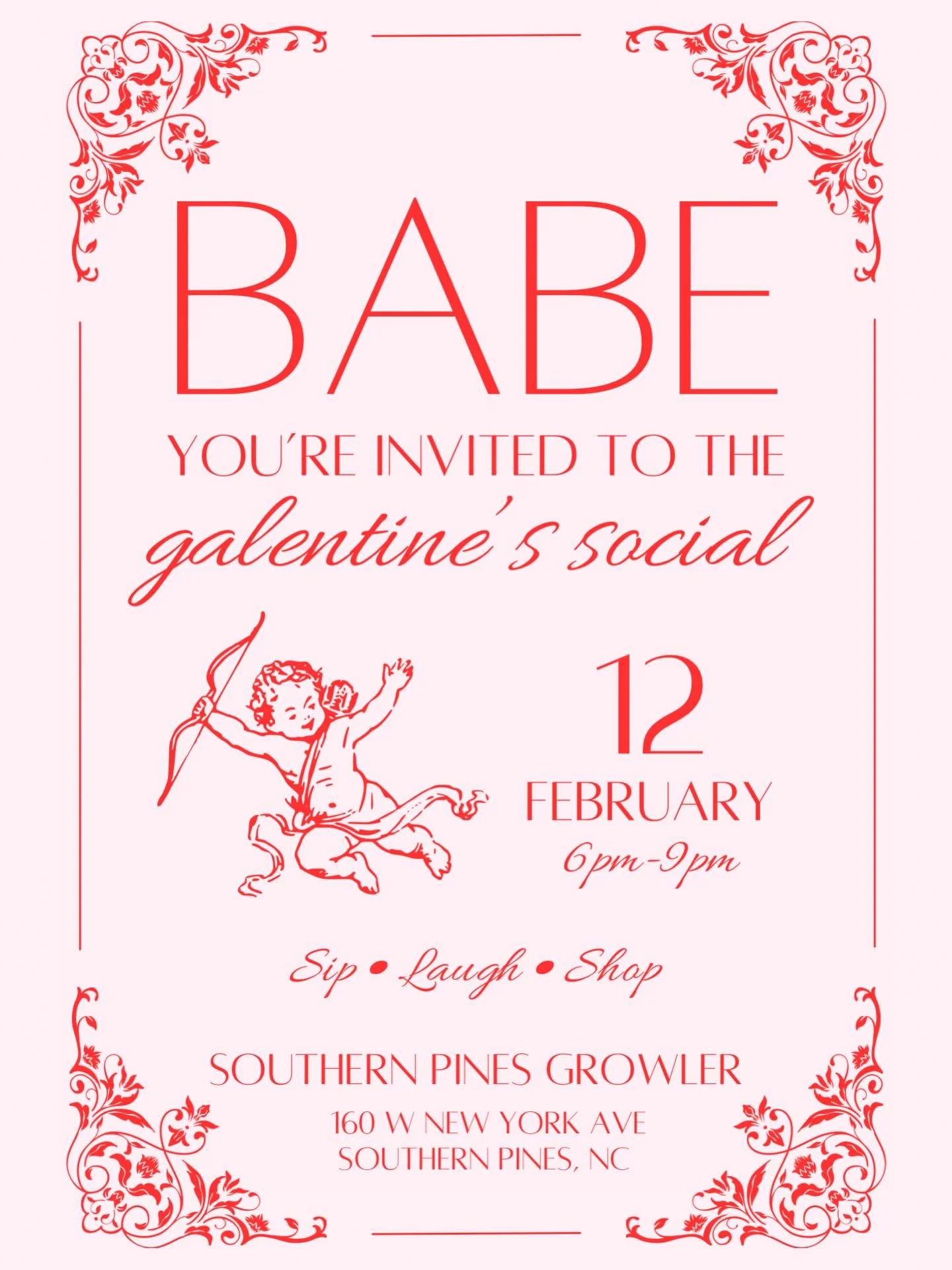 BABES✨
Celebrate Galentine&rsquo;s Day with us on February 12th from 6&ndash;9 PM at the Growler! We&rsquo;re building bouquets and charm bracelets, sipping on bevs, and more! 💖
#moorecountync #southernpines