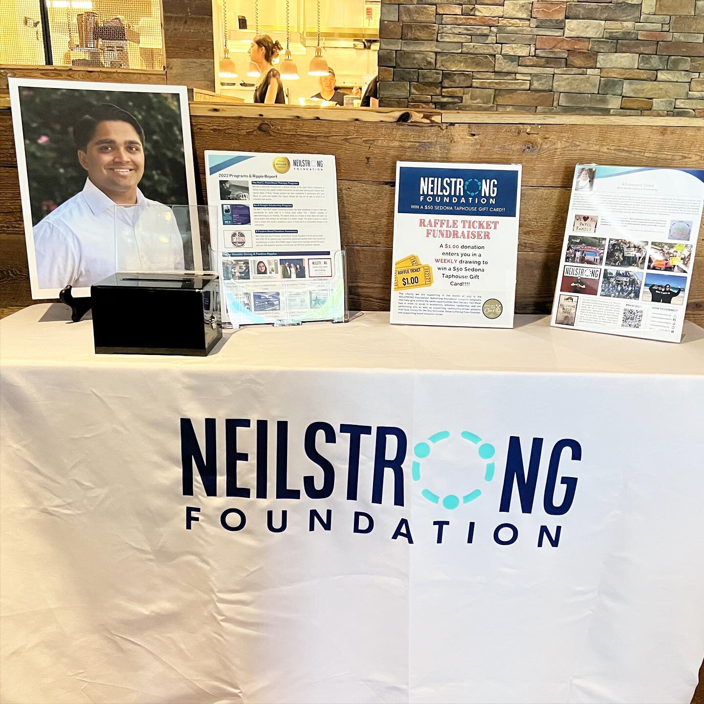 We are all set up for Mondays in July at Sedona Taphouse Phoenixville and West Chester locations!! Every Monday in July select entrees are half off and at least $1 per goes to NEILSTRONG Foundation!! There is also a raffle and for $1 a ticket you can