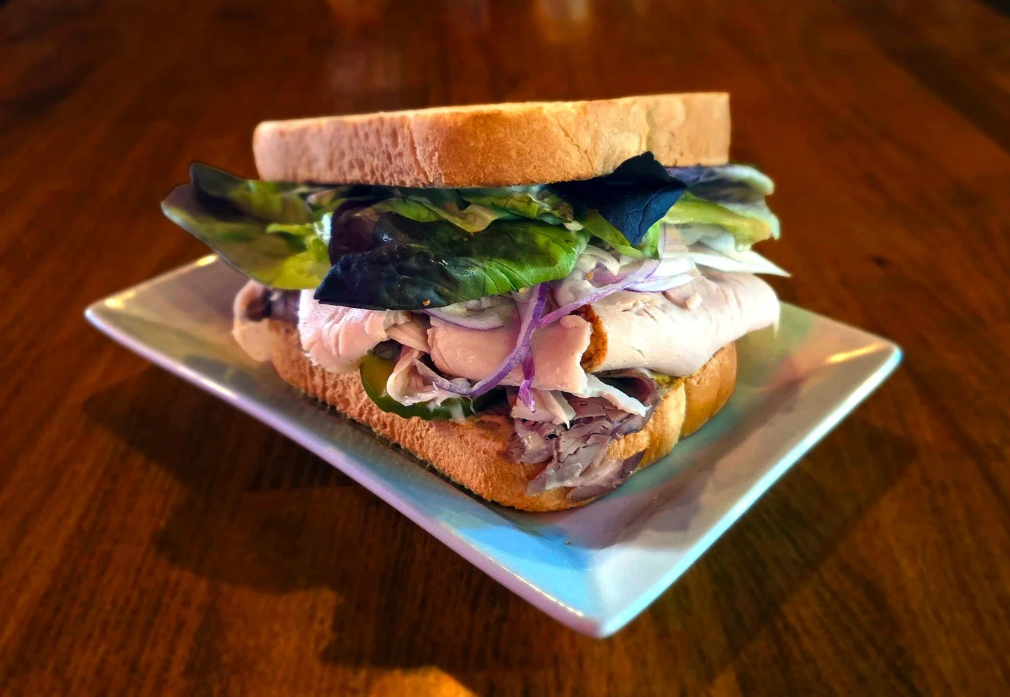 This week only! The Eat Crow WEEKLY SPECIAL &bull; 🥪 Roast Beef &amp; Turkey Sandwich 🥪: hand-cut roast beef and turkey with Dijon mustard, deep fried garlic mayo, pickles, red onion, and mixed greens on toasted sourdough - $18, includes a choice o
