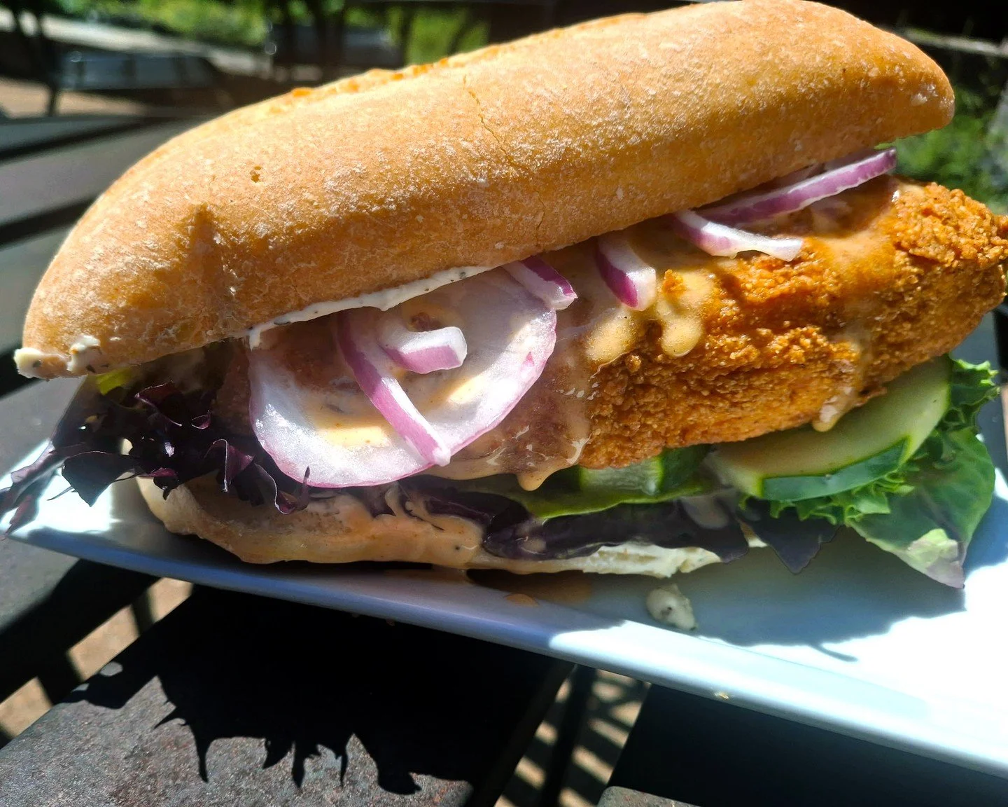 Don't miss out on the Eat Crow WEEKLY SPECIAL &bull; 🐟 Fired Salmon Sando 🎣: enjoy a cornmeal and flour-breaded fried salmon fillet, paired with zesty cream cheese, mixed greens, cucumber, remoulade, and red onions, all served on a hoagie bun - $19