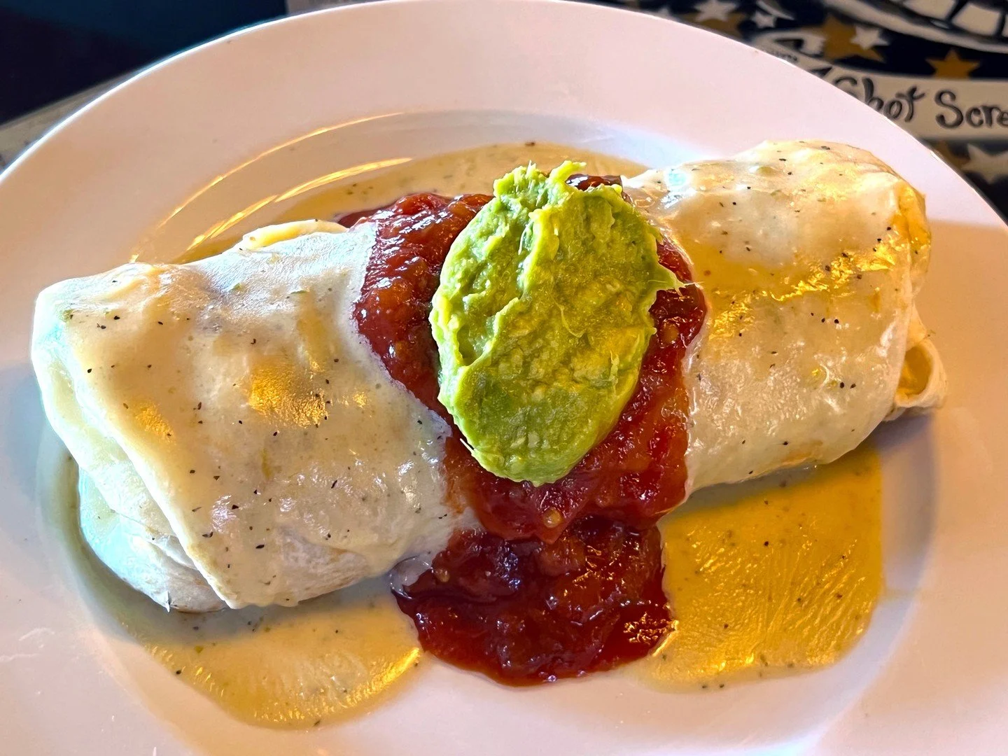 It's Saturday Metal Brunch from 11 AM to 2 PM! Try our Breakfast Burrito: a large flour tortilla filled with scrambled eggs, breakfast potatoes, sausage, cheddar, and tomato, topped with gouda jalape&ntilde;o cheese sauce, salsa, and avocado. Meatles