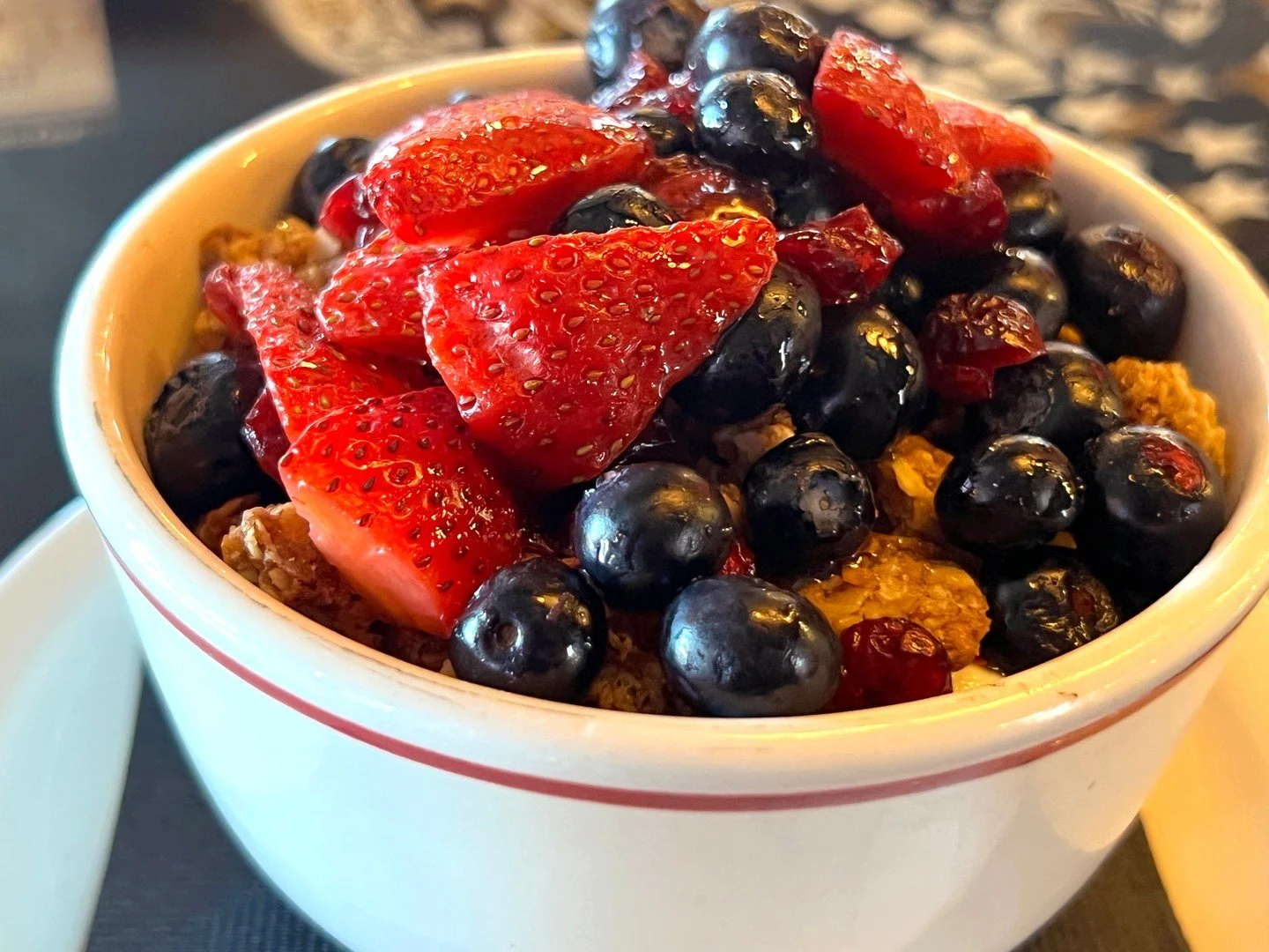 Join us for METAL BRUNCH on Saturday from 11 AM to 2 PM. Try our delicious YOGURT PARFAIT made with yogurt, strawberries, blueberries, dried cranberries, granola, and honey.