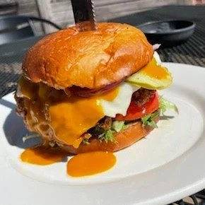 Open for Labor Day!!
**EAT CROW WEEKLY 🐓 The Chicken Across The Road 🥪 - Buttermilk fried chicken breast, drenched Carolina barbecue sauce on brioche. Lettuce, tomato, red onions, pickles, and Swiss cheese.

This special is available from September
