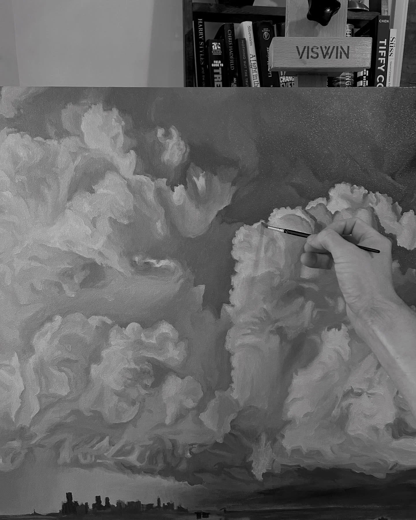 Clouds, yackets, hats, trees, and some other stuffs. 

#oilpainting #cloudpainting #landscapepainting #fineart #artistsoninstagram #artreel #paintingreel #oilpaint #artcollector #artlovers #cloudart #contemporaryart #artvideo #artprocess #artdaily #p